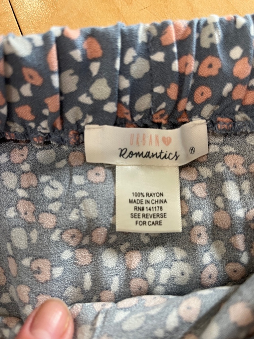 URBAN Romantics Dusty Blue Circle Skirt with Pink & Cream Spots - Picture 3 of 4